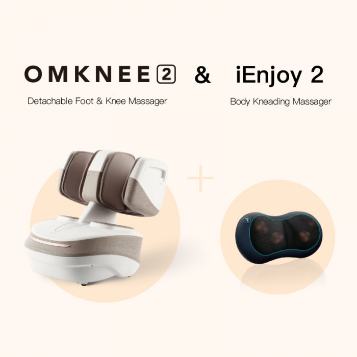 Omknee 2+iEnjoy 2 Foot Massager & Back Massager