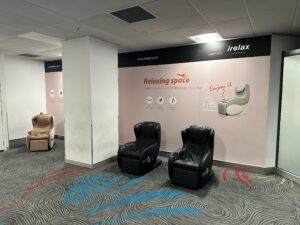 Irelax iSofa Plus Massage Chair at Auckland Airport